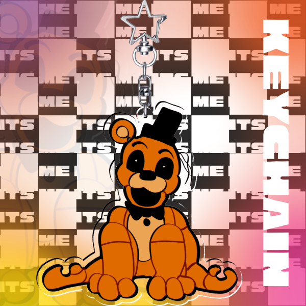 Withered golden freddy keychain