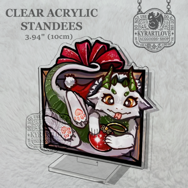 Christmas Dragon cute Clear Acrylic Standees
