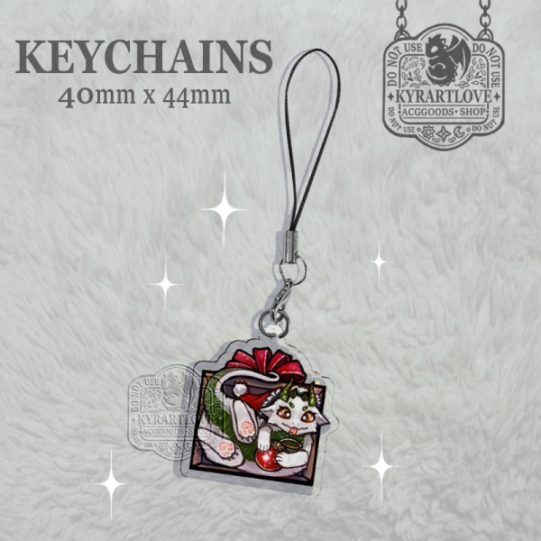 Christmas Dragon cute mini Glitter Acrylic Keychains