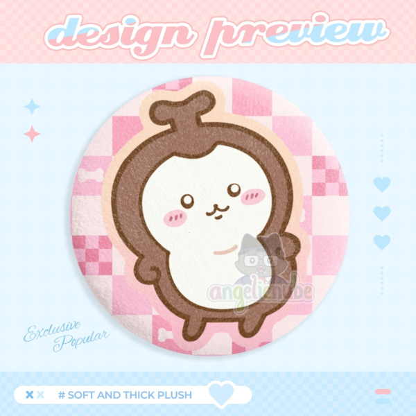 Evil baby plush badge