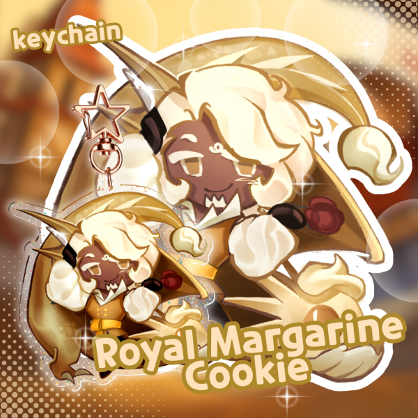 Royal Margarine Cookie - Cookie Run Glitter Acrylic Keychains