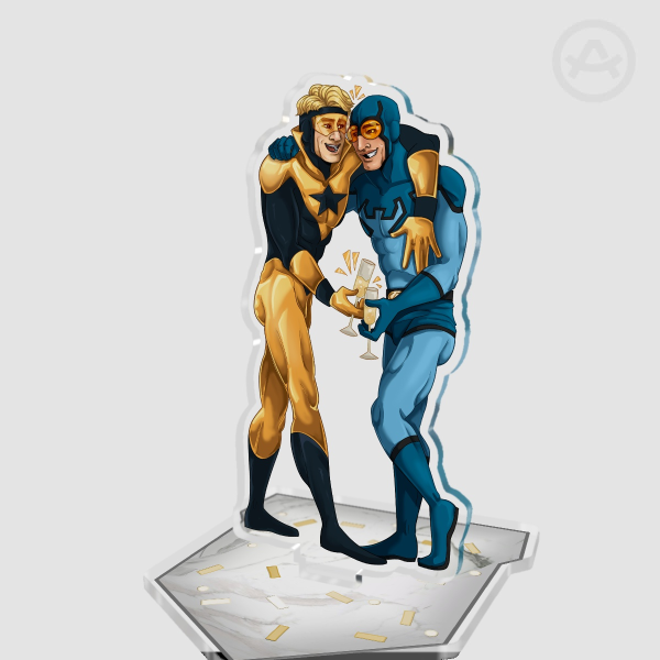 DC: New Year's Party Blue Beetle/Booster Gold Standee