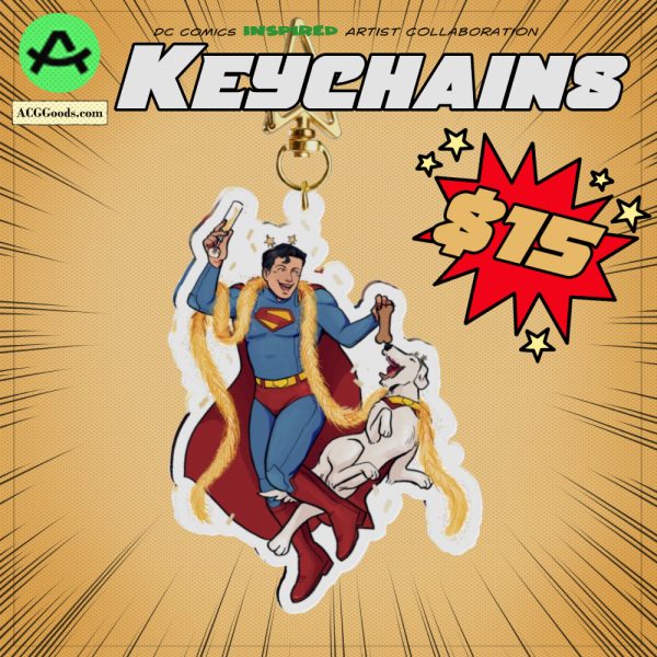 Superman and Krypto NYE Party Keychain