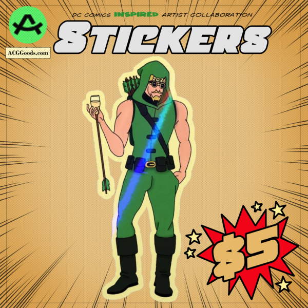 JL NYE Party Green Arrow Sticker