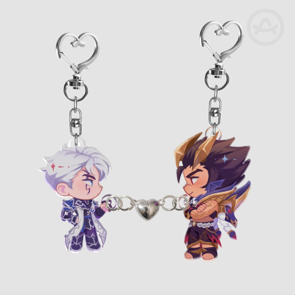 Obsidian Dragon Sett x EDG Aphelios - Heart Magnet Charm