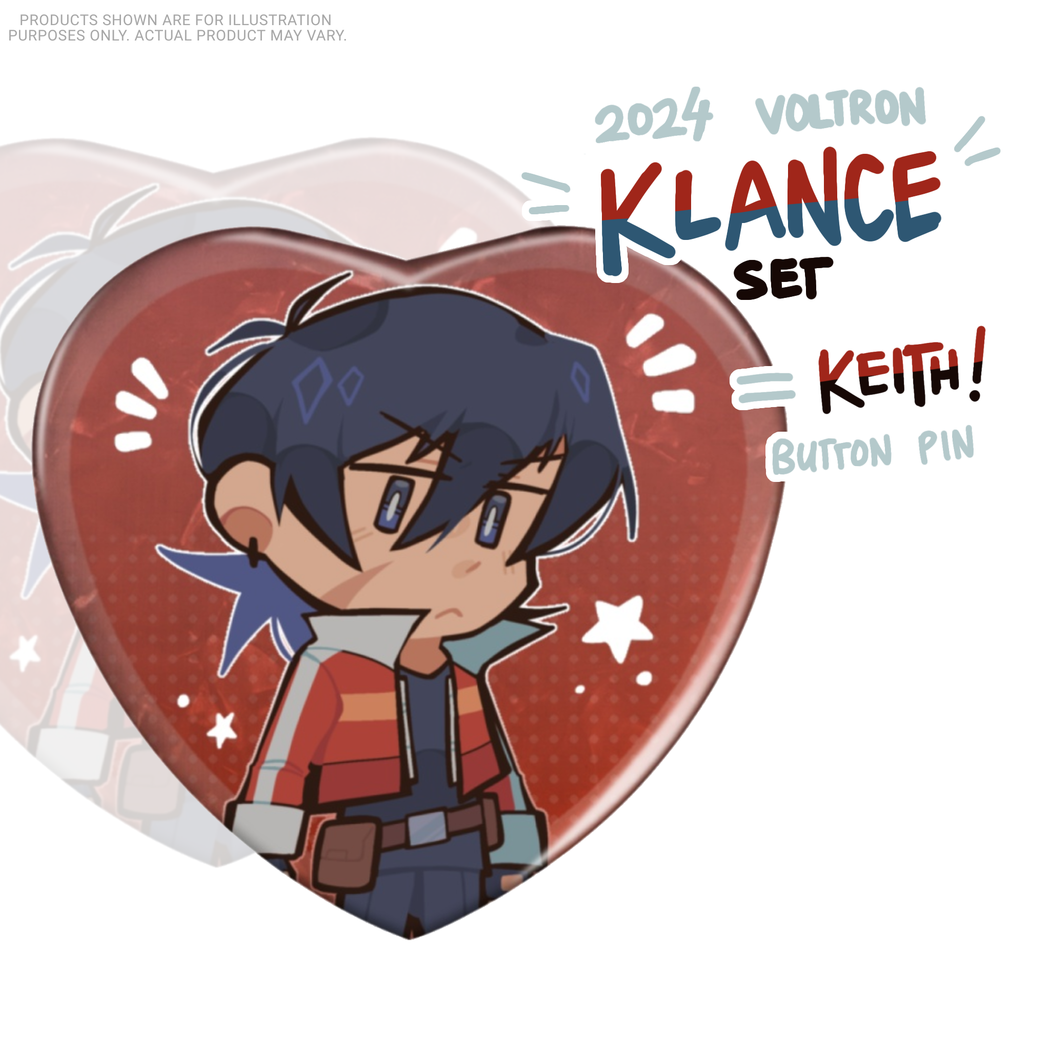 Keith (2024) Heart Button Pin! [ Voltron ]