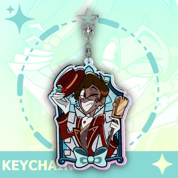 Winter Human Alastor - Rainbow Acrylic Keychain