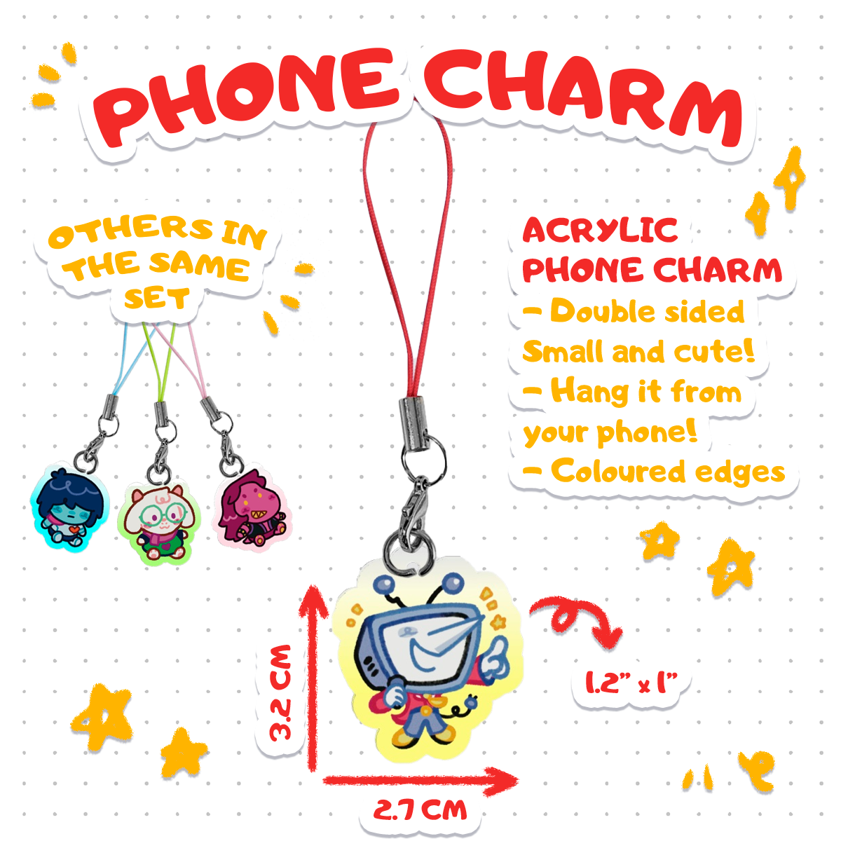 Tenna Chibi - Acrylic Phone Charm [Deltarune]