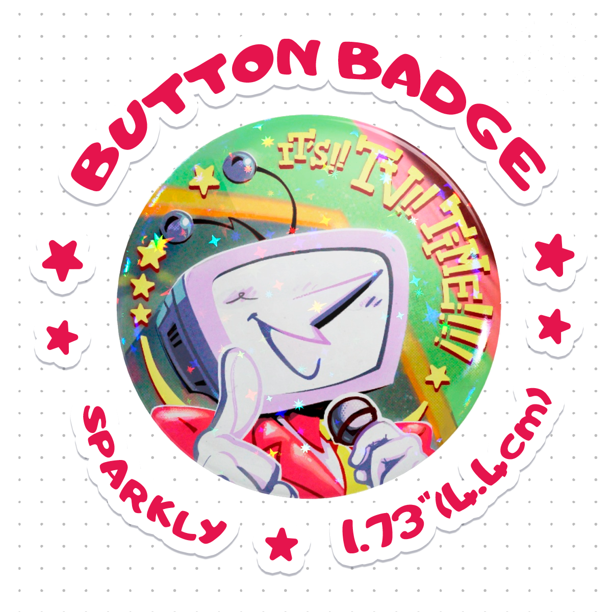 Tenna "It's TV Time!" - Button Badge [Deltarune]