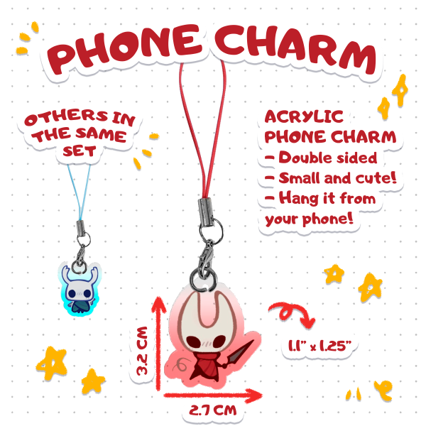 Hornet Chibi - Acrylic Phone Charm [Silksong]