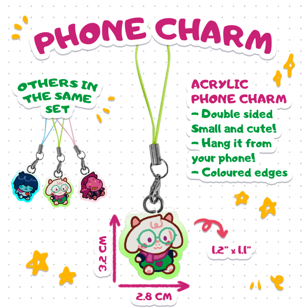 Ralsei plush - Acrylic Phone Charm [Deltarune]