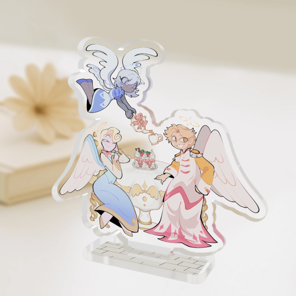 Heaven angels at a tea party! NO BG Hazbin hotelClear Acrylic Standees