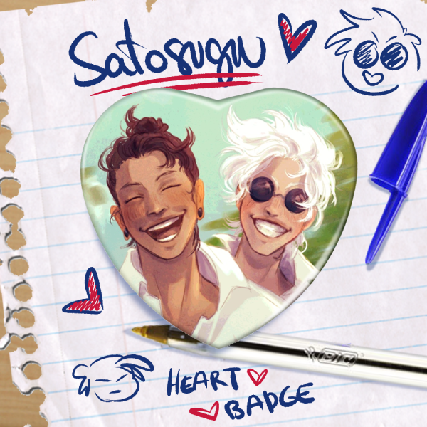 Satosugu Jujutsu Kaisen Heart Badge