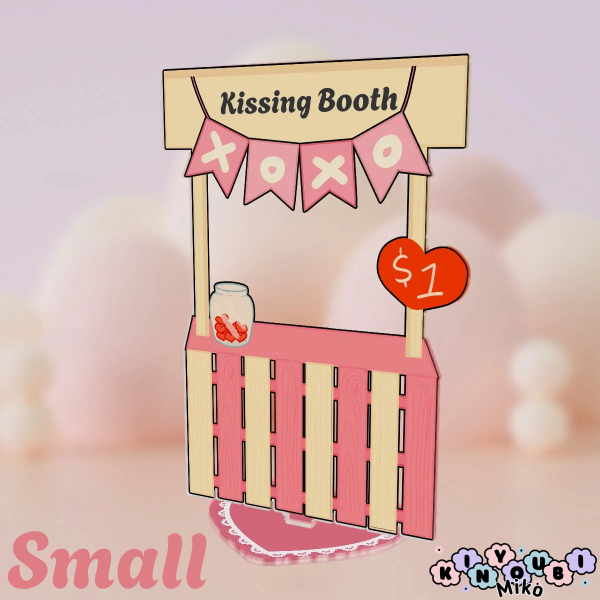 Valentine's Day Kissing Booth V3 Small Full Bleed Acrylic Standee