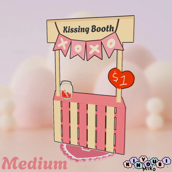 Valentine's Day Kissing Booth V3 Medium Full Bleed Acrylic Standee