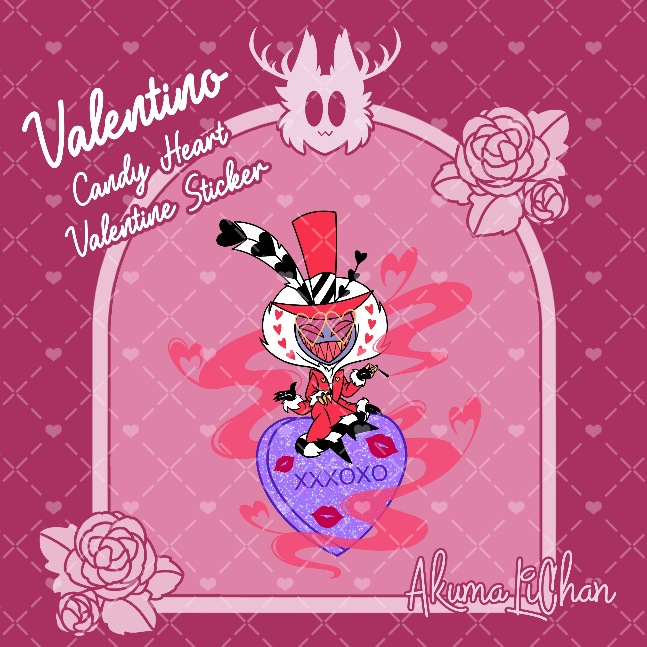 Chibi Valentino Valentine Candy Heart Sticker