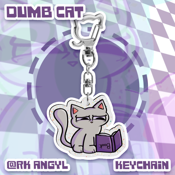 Dumb Cat Glitter Acrylic Keychains