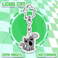 Meow Cat Glitter Acrylic Keychains