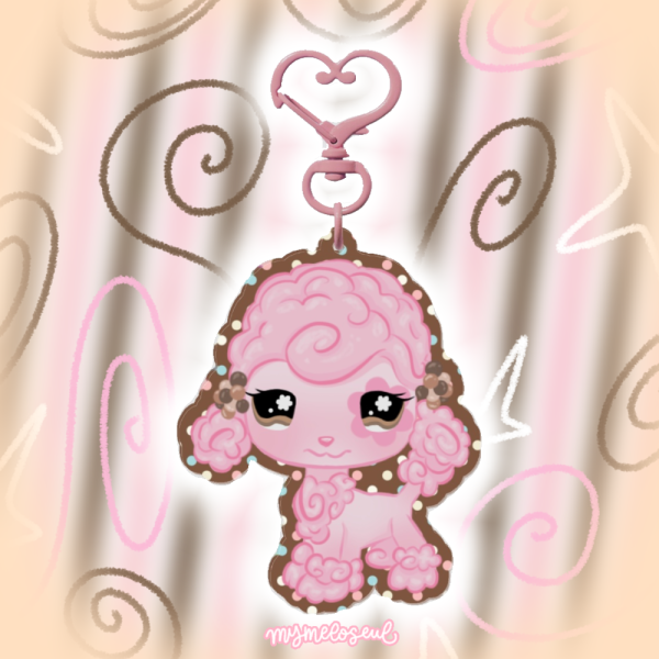 neapolitan poodle LPS acrylic keychain