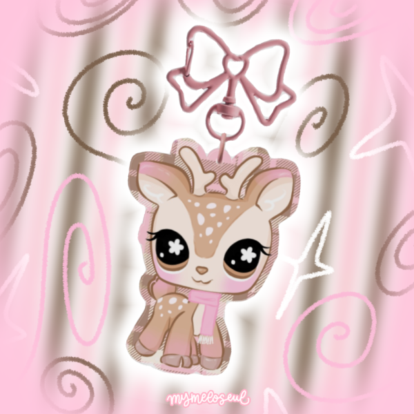 neapolitan deer LPS acrylic keychain
