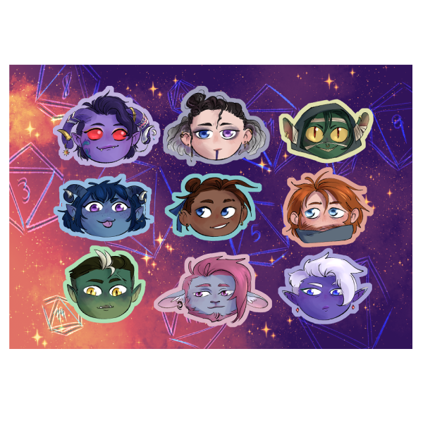 Mighty Nein Critical Role Stickers Sheet