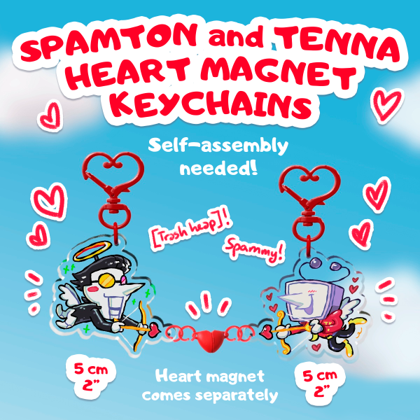 Spamtenna Cupids Acrylic Magnet Keychains [Deltarune]