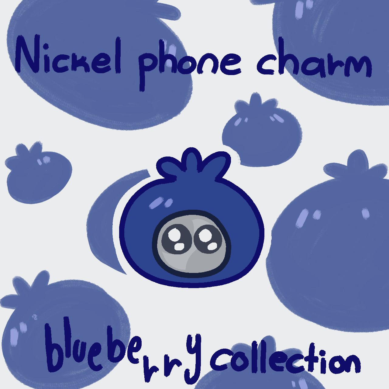 blueberry nickel phone charm