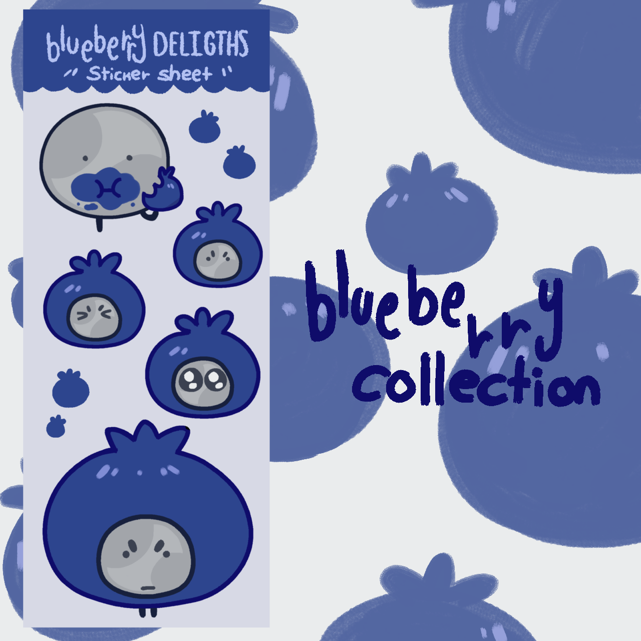 blueberry delights nickel sticker sheet