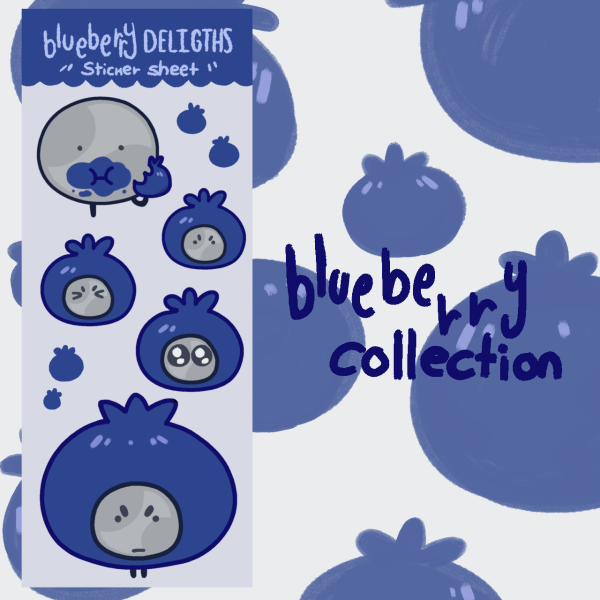 blueberry delights nickel sticker sheet