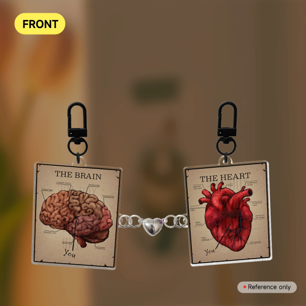 Brain & Heart (Acrylic Magnet Keychains)