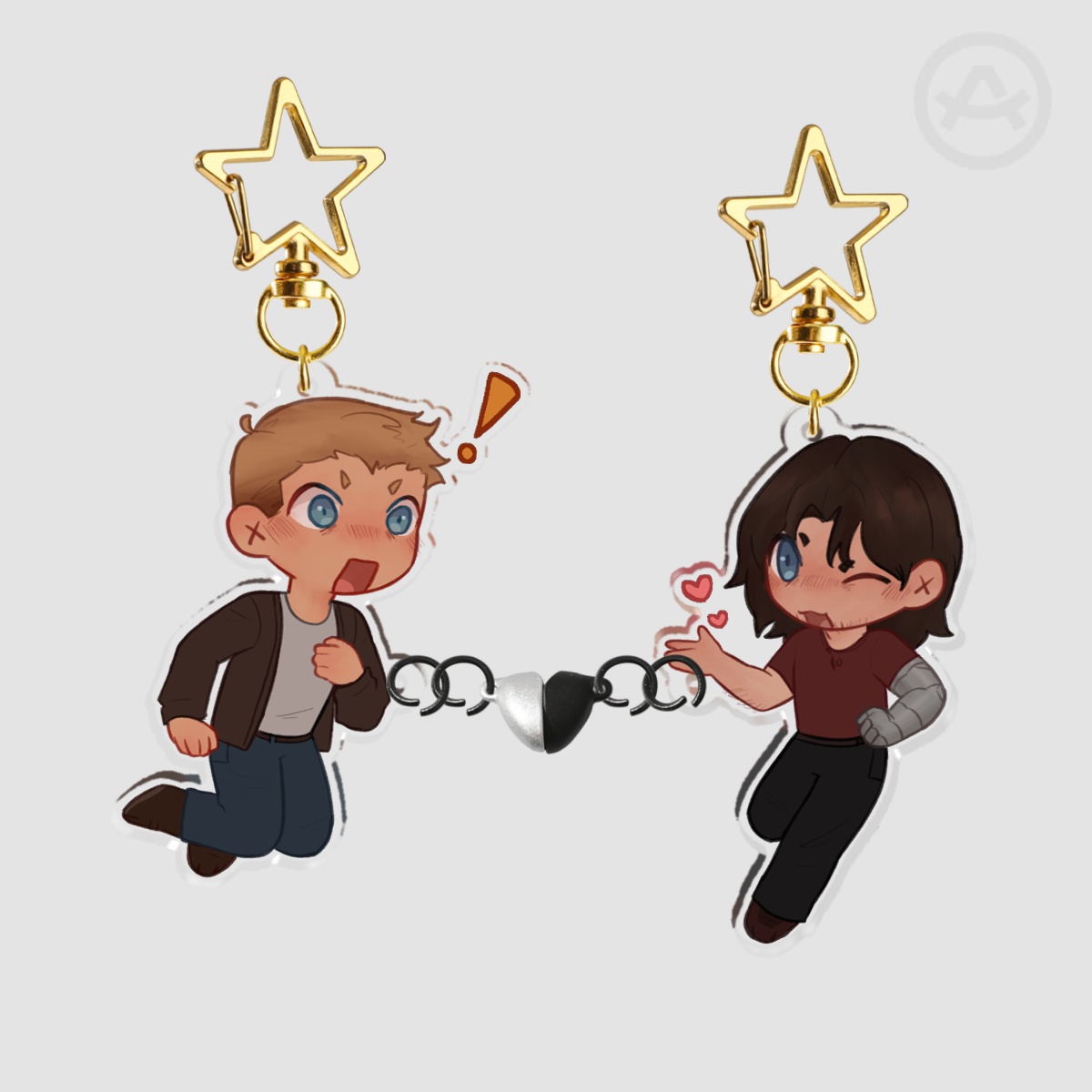 Steve x Bucky linking keychains (MCU)