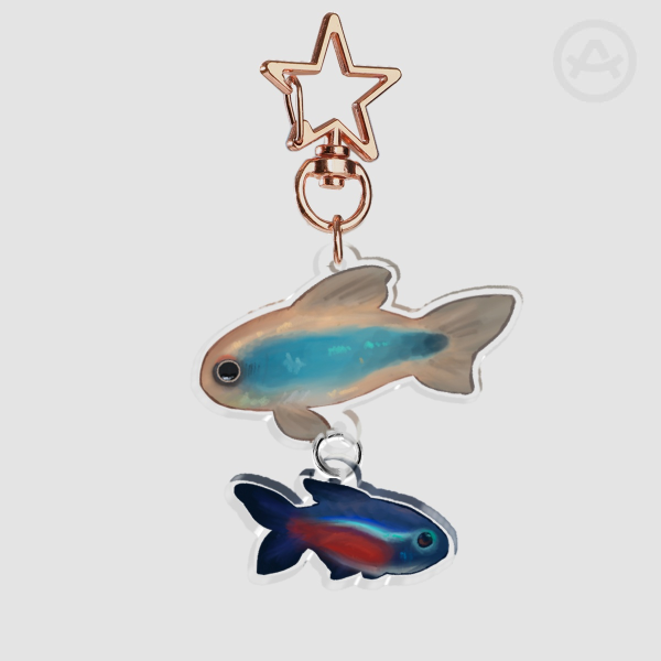 Linking fish keychain