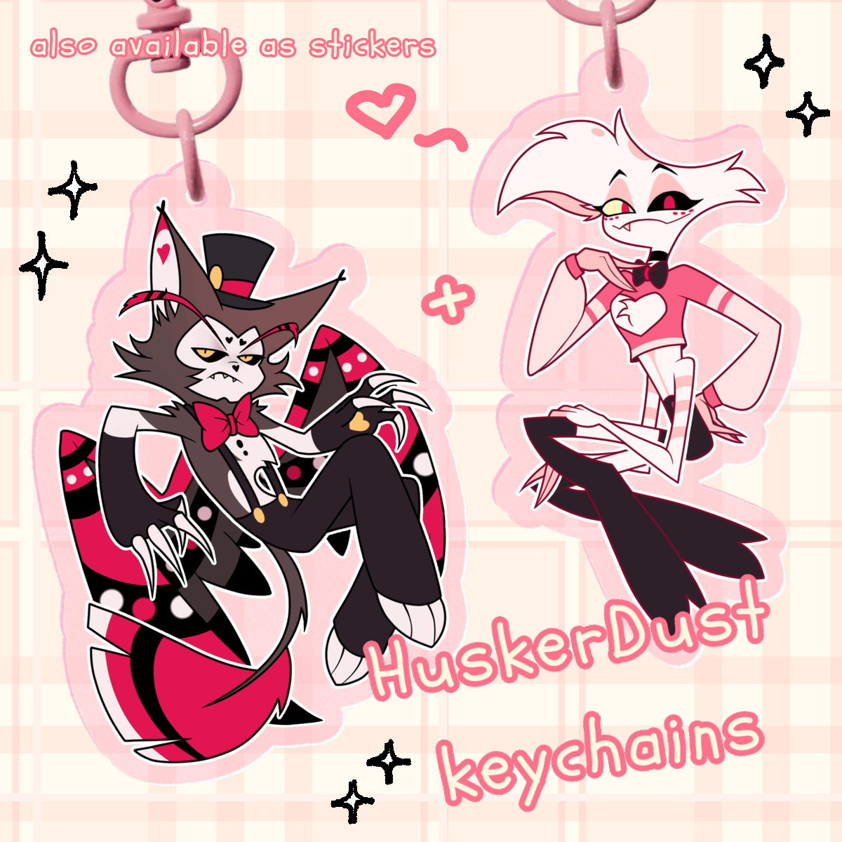 HuskerDust Hazbin Hotel keychains