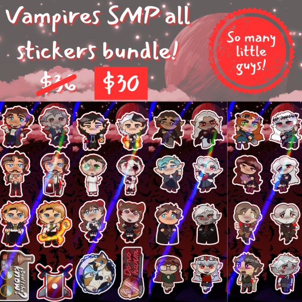 Vampires SMP stickers set