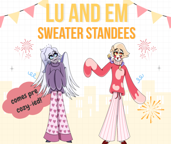 Lu and Em Sweater Standees