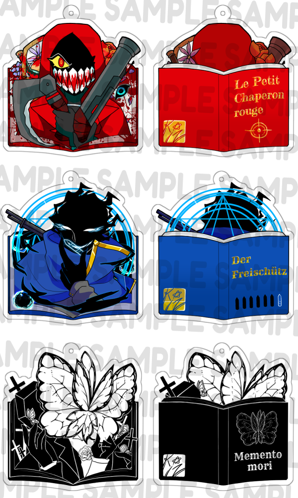 Gun Trio book charms