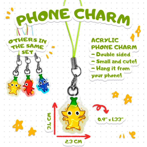 Yellow Pikmin - Acrylic Phone Charm
