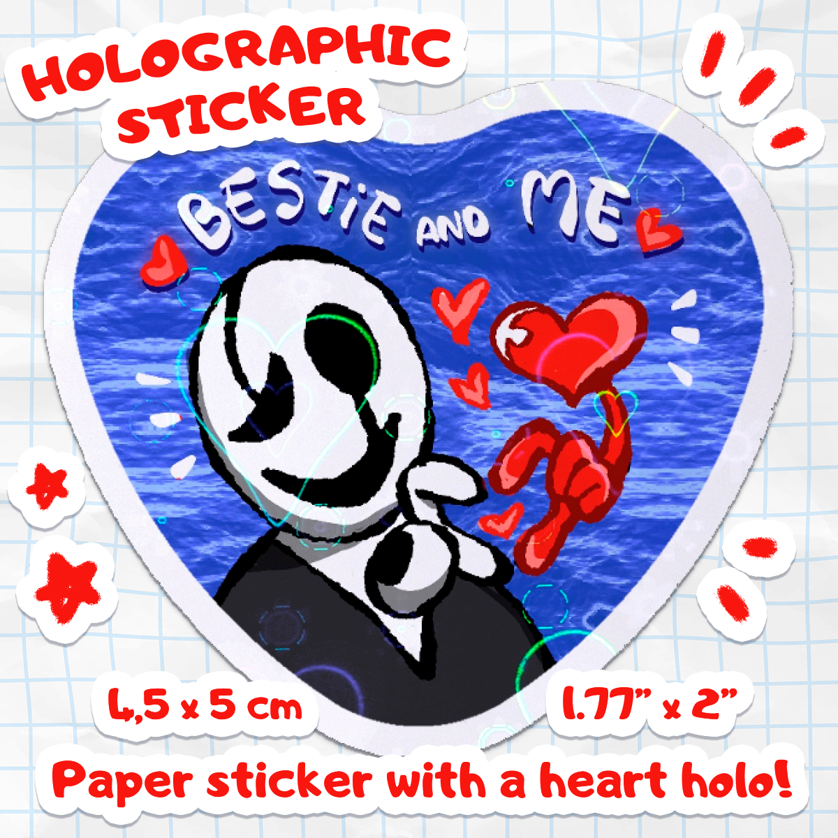 Besties (Gaster and the Soul) - Holographic Sticker [Deltarune]