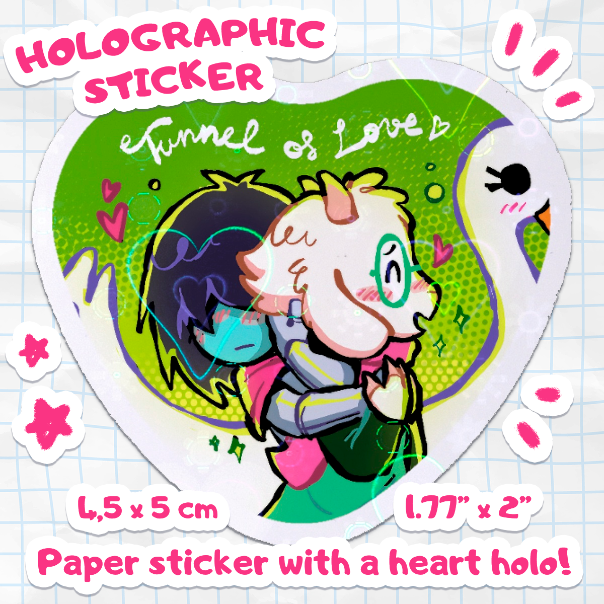 Tunnel of Love (Kralsei) - Holographic Sticker [Deltarune]