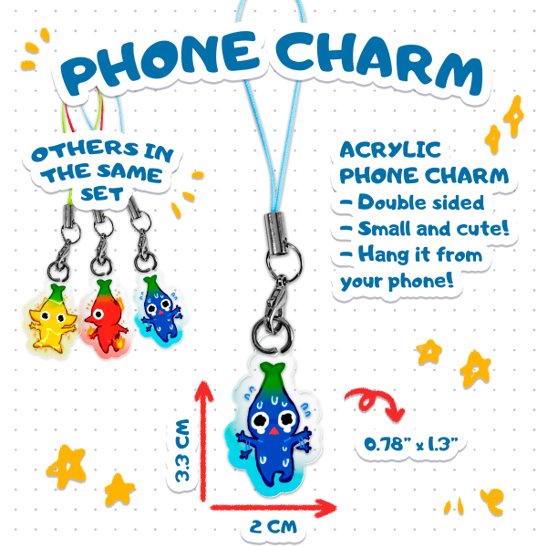 Blue Pikmin - Acrylic Phone Charm