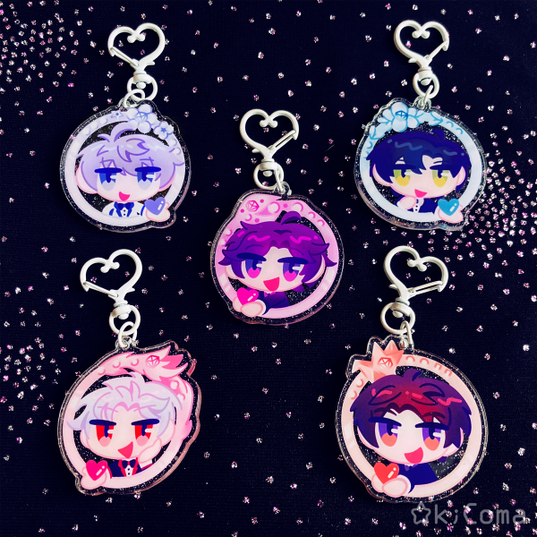 Love and Deepspace - glitter acrylic charms set