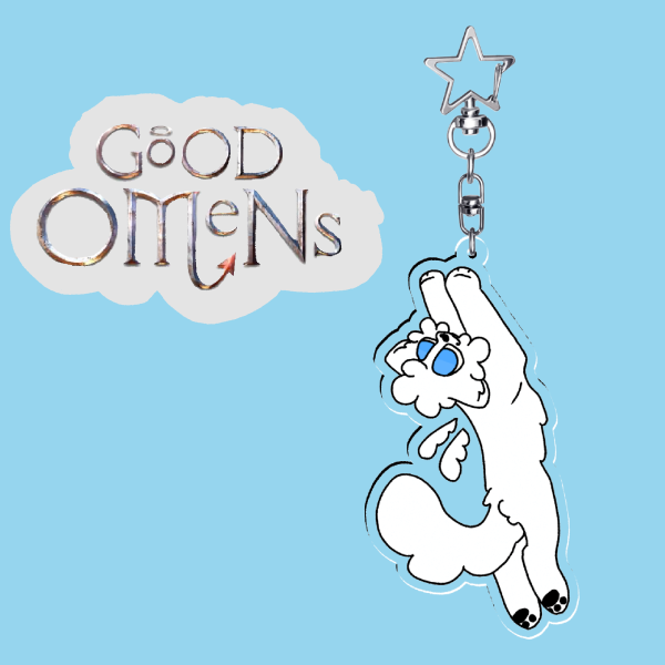 Aziraphale Cat Keychain (Good Omens)