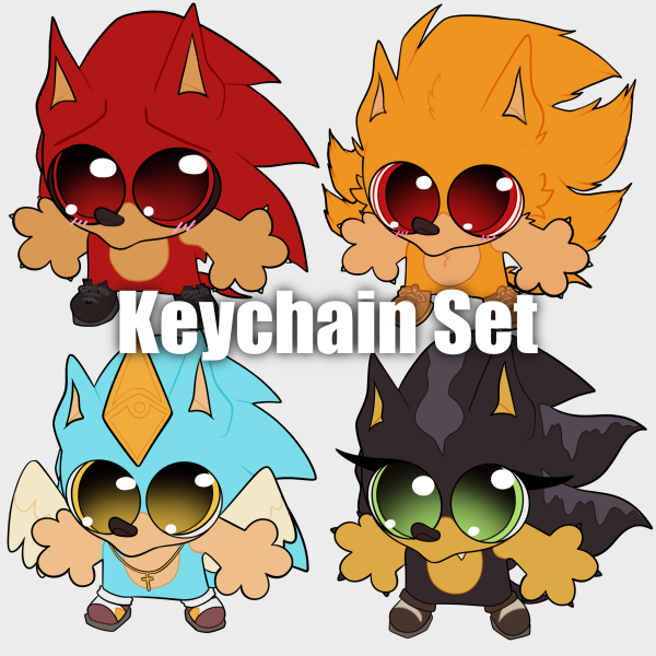 The Main 4 Keychain Set ( E.x, Fleetway, Anelle, and Dark)