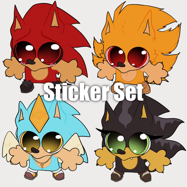 The Main 4 Sticker Set ( E.x, Fleetway, Anelle, and Dark)