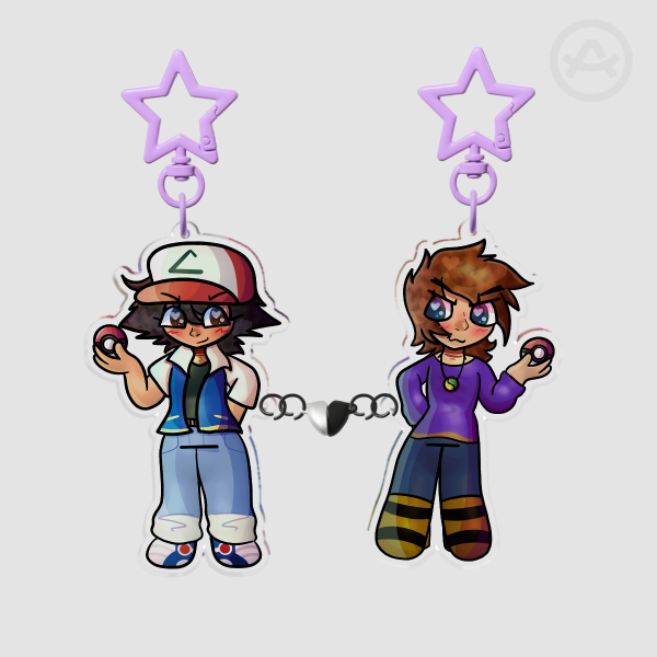 Pokemon: Red/Blue Rival Magnet Keychains