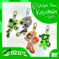 Stripe Team Keychain Set
