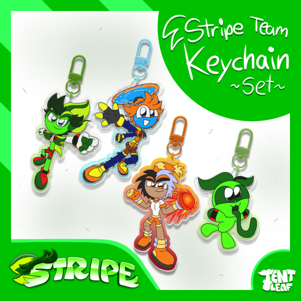 Stripe Team Keychain Set