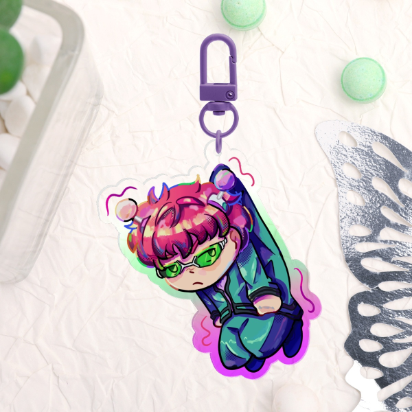 Saiki K Dangling Keychains Set
