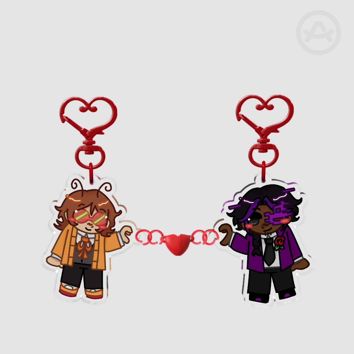 Squidswag magnetic heart keychain