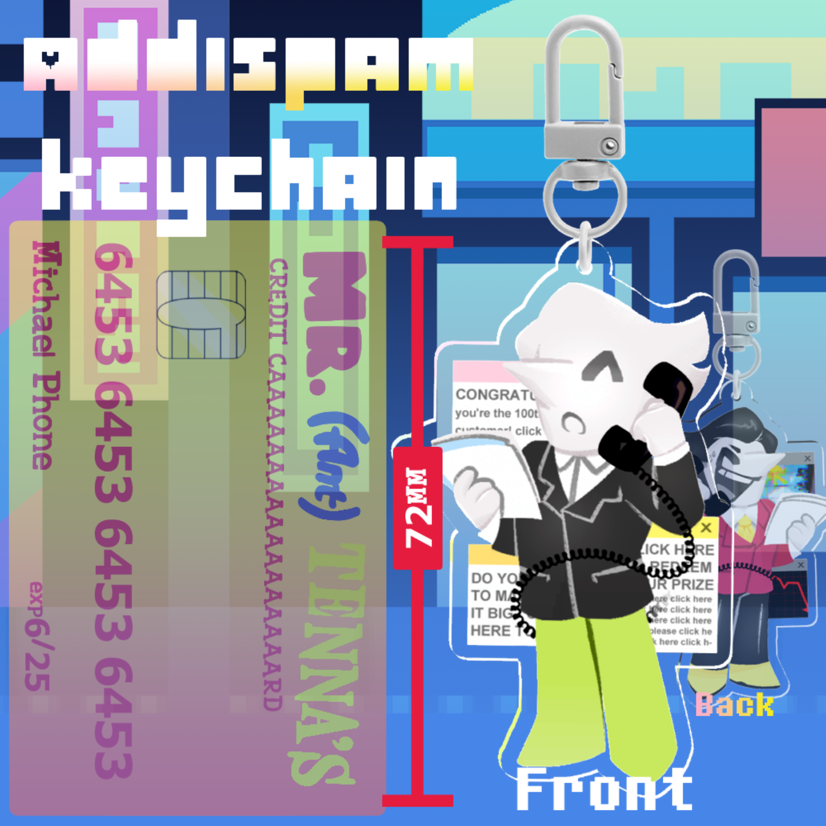 Deltarune | White Addison/Spamton Keychain